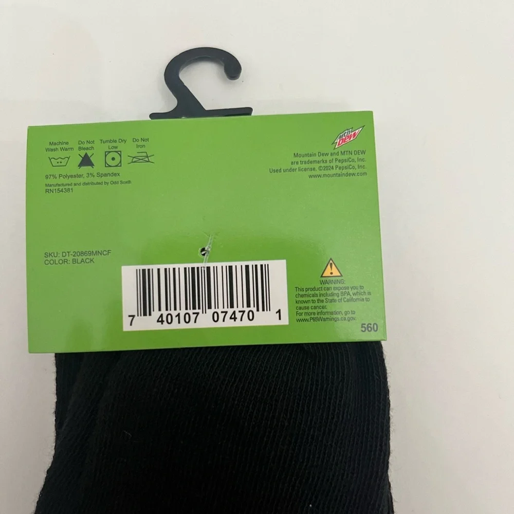 Mtn Dew Baja Blast Socks Fits Men’s Shoe Size 6-12